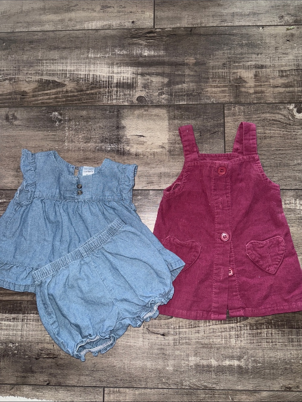 Carter's Light Denim Ruffle Baby Dress